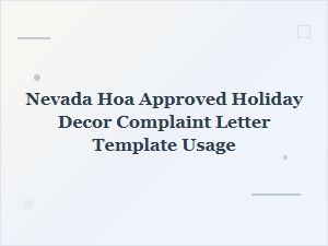 How to Use Nevada Hoa Holiday Decor Complaint Letter Template